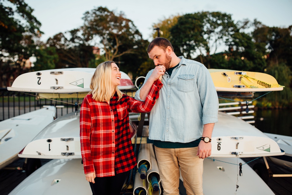 Charles River esplanade engagement session